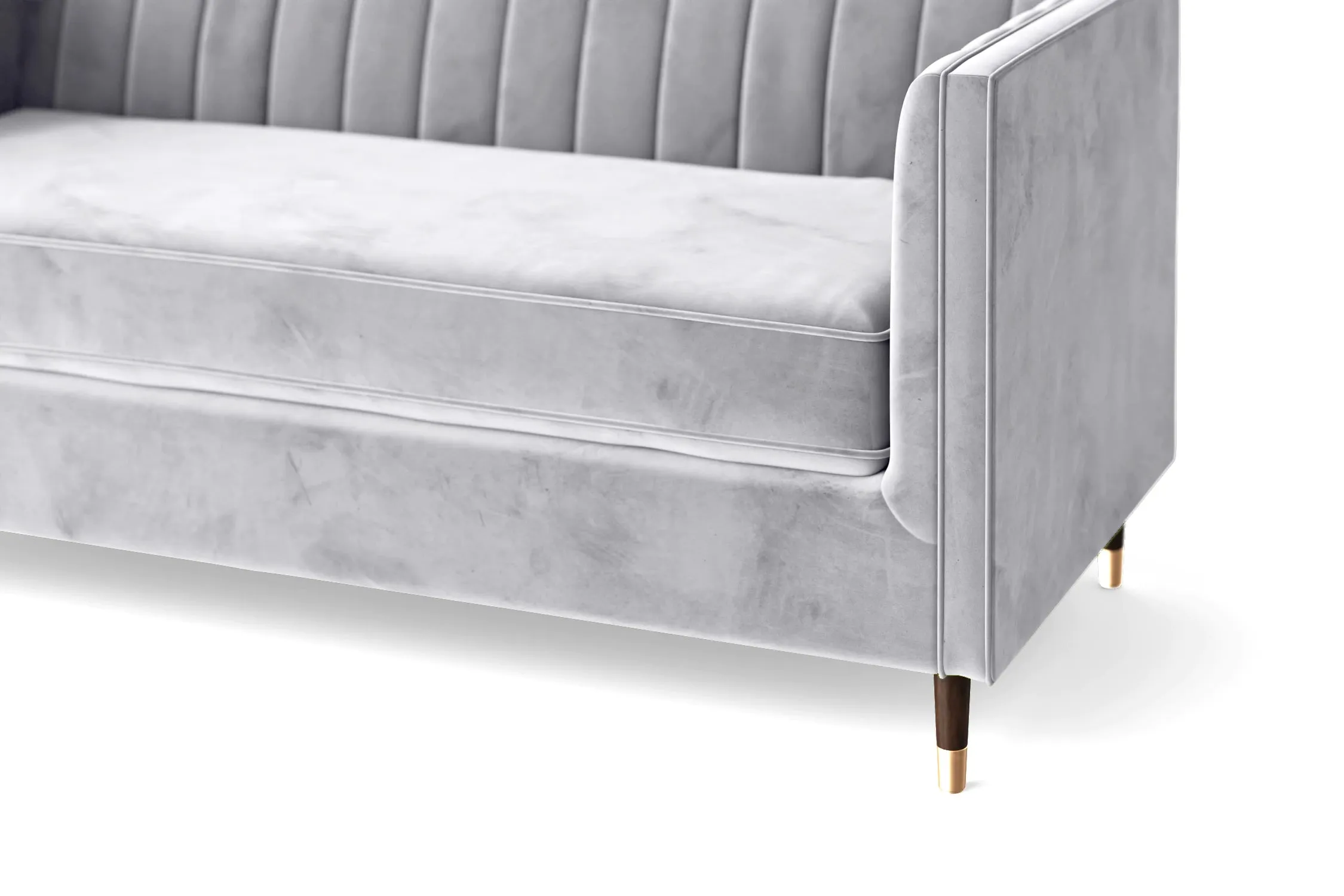 Tivoli 3 Seater Sofa Silver Velvet