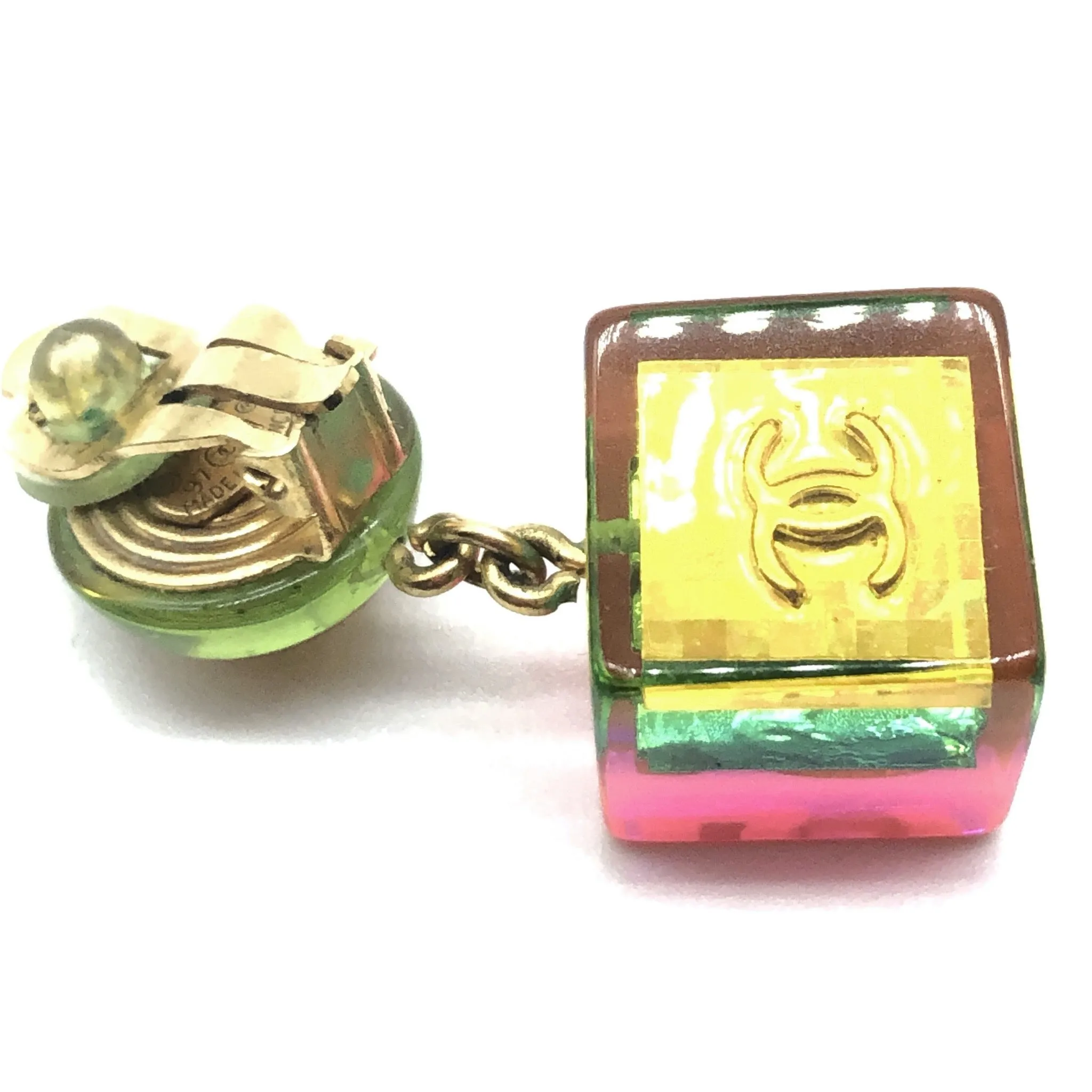 Vintage Chanel No 5 Cube Earrings