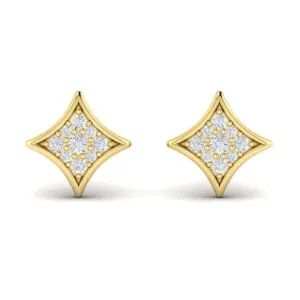 Vlora Diamond "Estrella Collection" Stud Earrings in 14K Yellow Gold