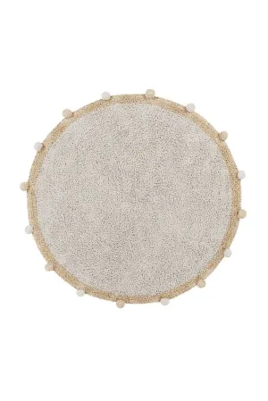 WASHABLE ROUND RUG BUBBLY NATURAL - HONEY