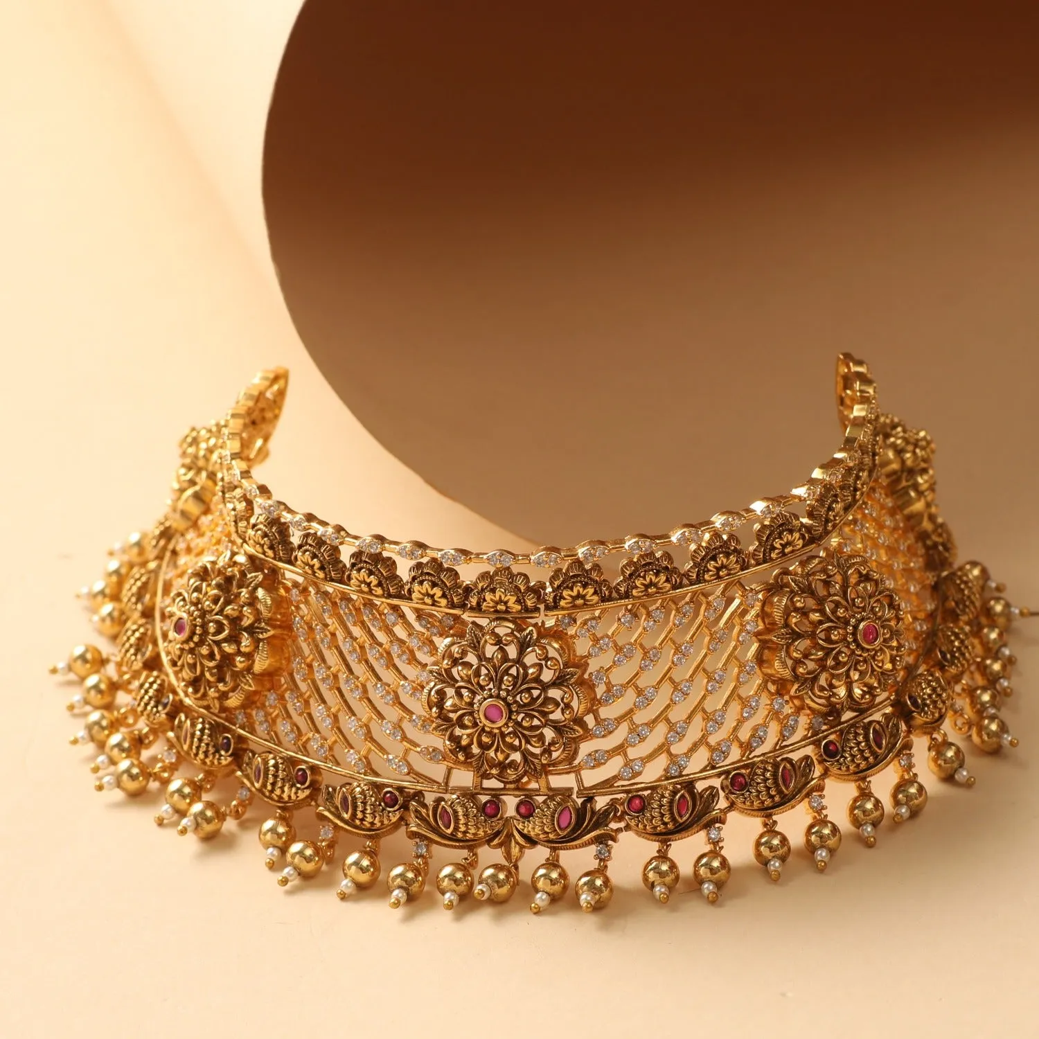 Yuthi Antique Nakshi Choker Set