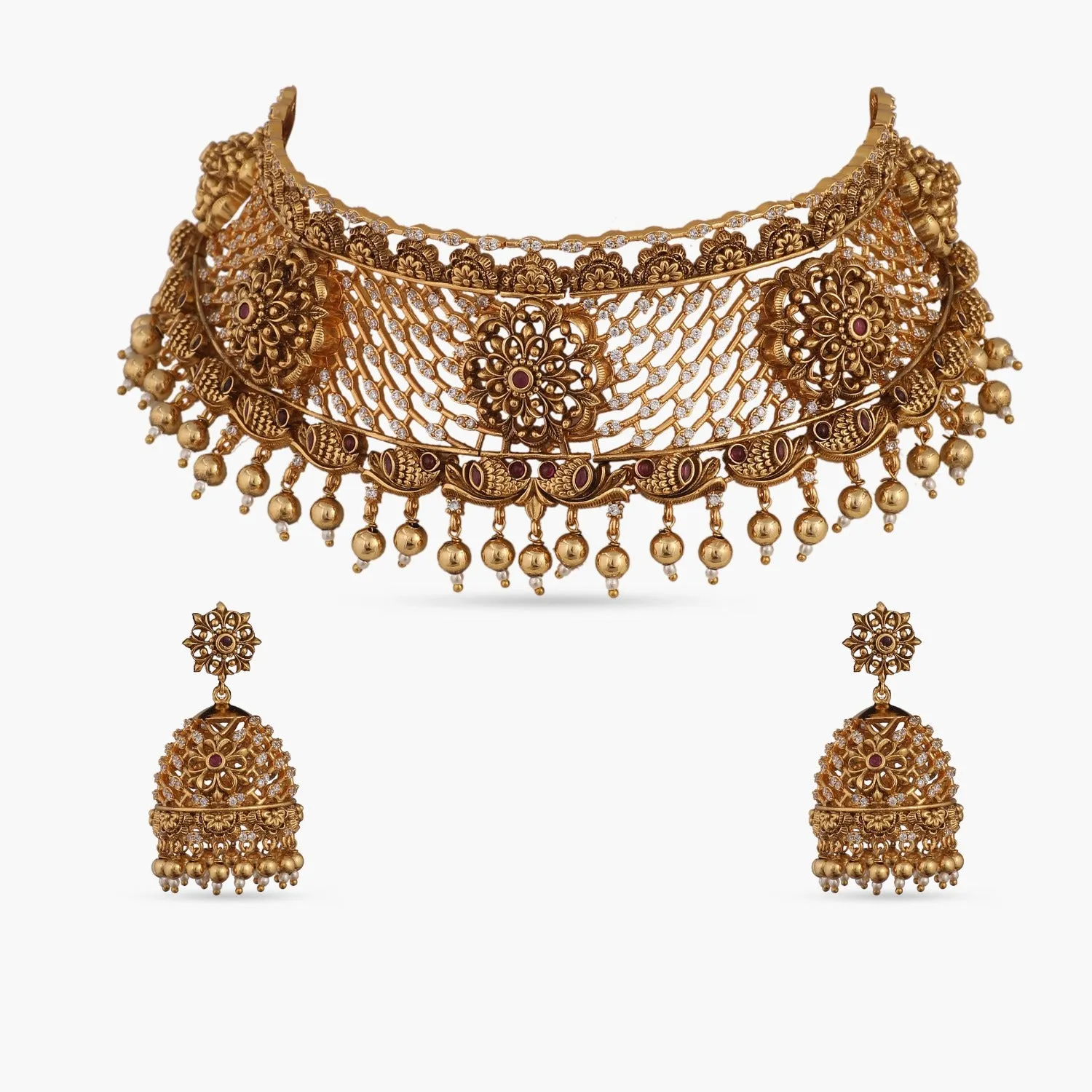 Yuthi Antique Nakshi Choker Set