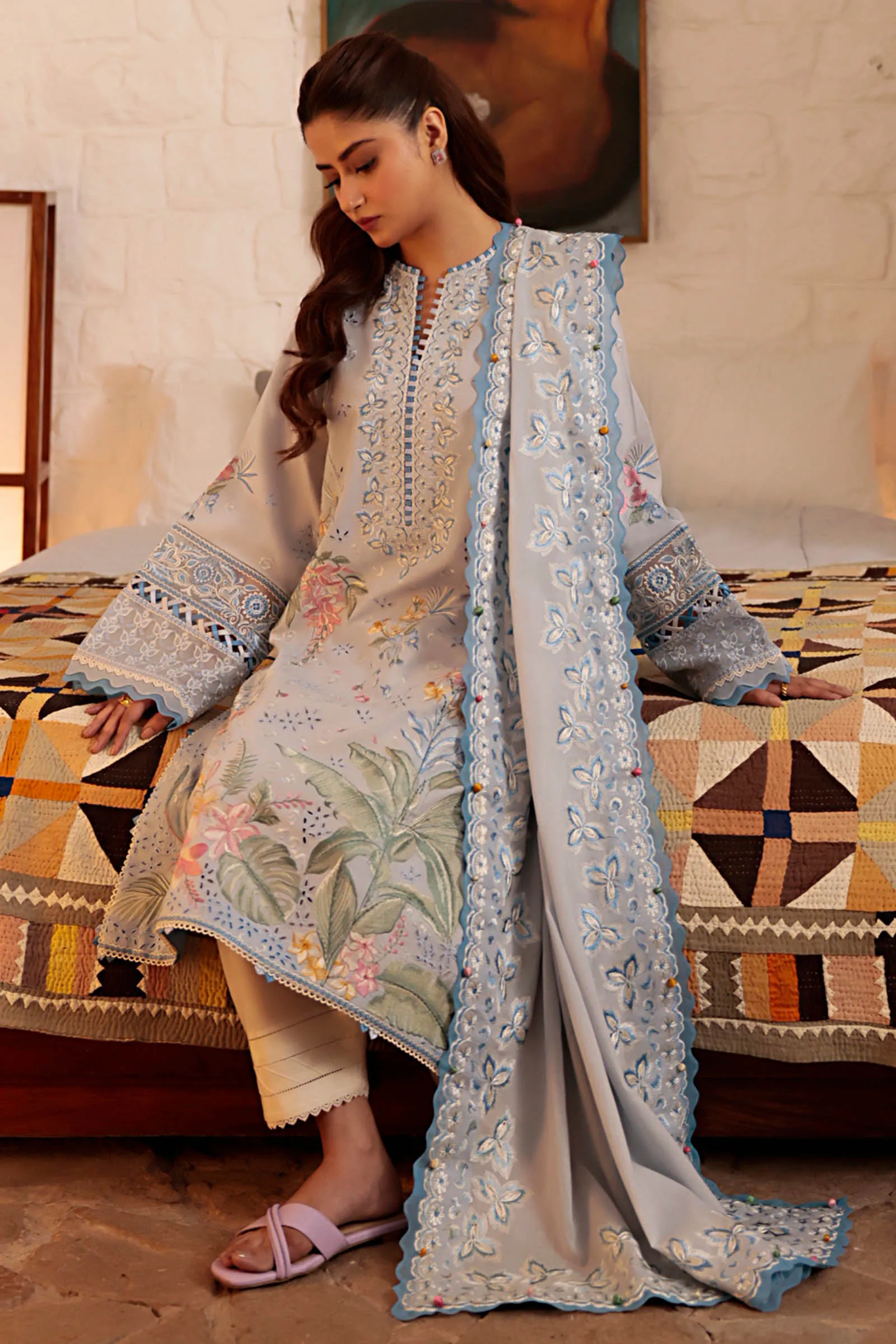 Zaha Luxury Lawn Collection 2024 – ELA (ZL24-01 B)